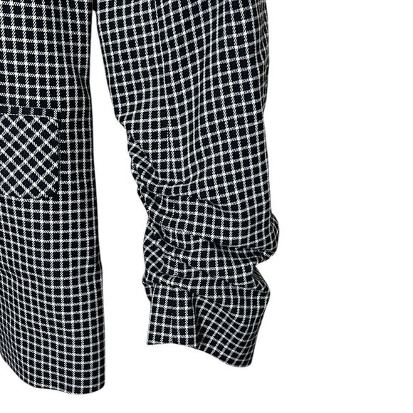 1.STATE Plaid Ruched Sleeve Blazer Women’s Small Black Career Office Checkered - Picture 10 of 10